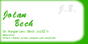 jolan bech business card